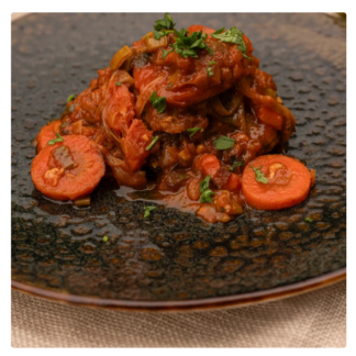 Kalfsossobuco in tomatensaus